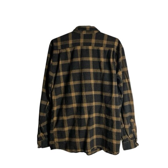 Volcom Men's Black/Yellow Plaid Casual Classic Fit Button-Down Shirt - Picture 8 of 8